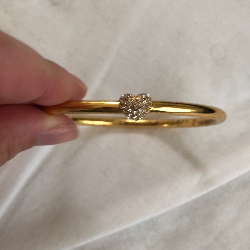 Pave heart bangle